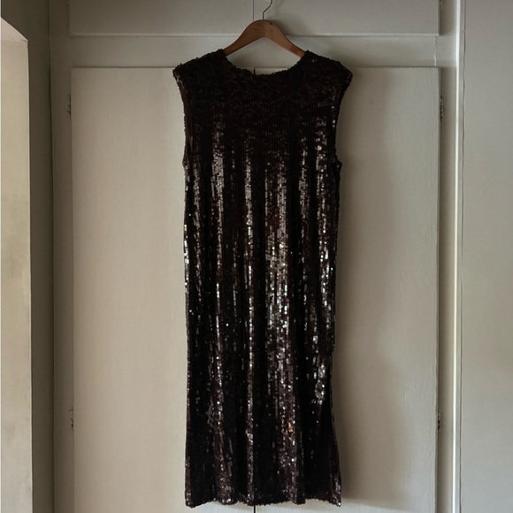 ZARA brown sequined dress - Picture 6 of 7